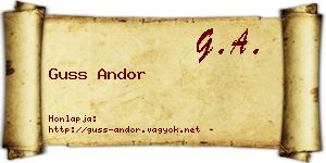 Guss Andor névjegykártya